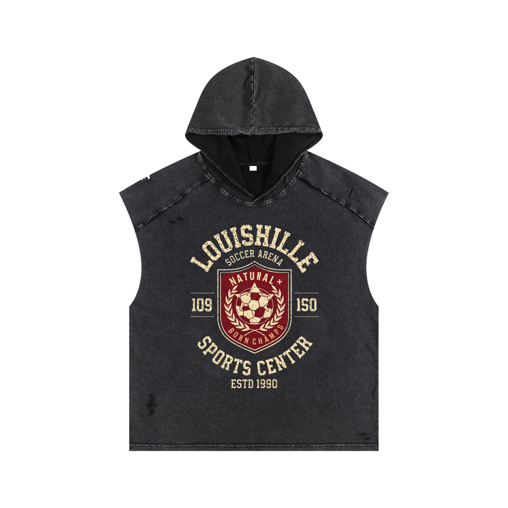 Snow Washed Boxy Hooded Tank Top