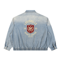 Unisex Vintage Wash Full-Zip Denim Jacket