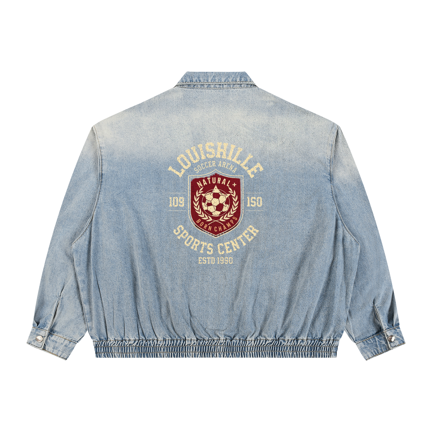 Unisex Vintage Wash Full-Zip Denim Jacket