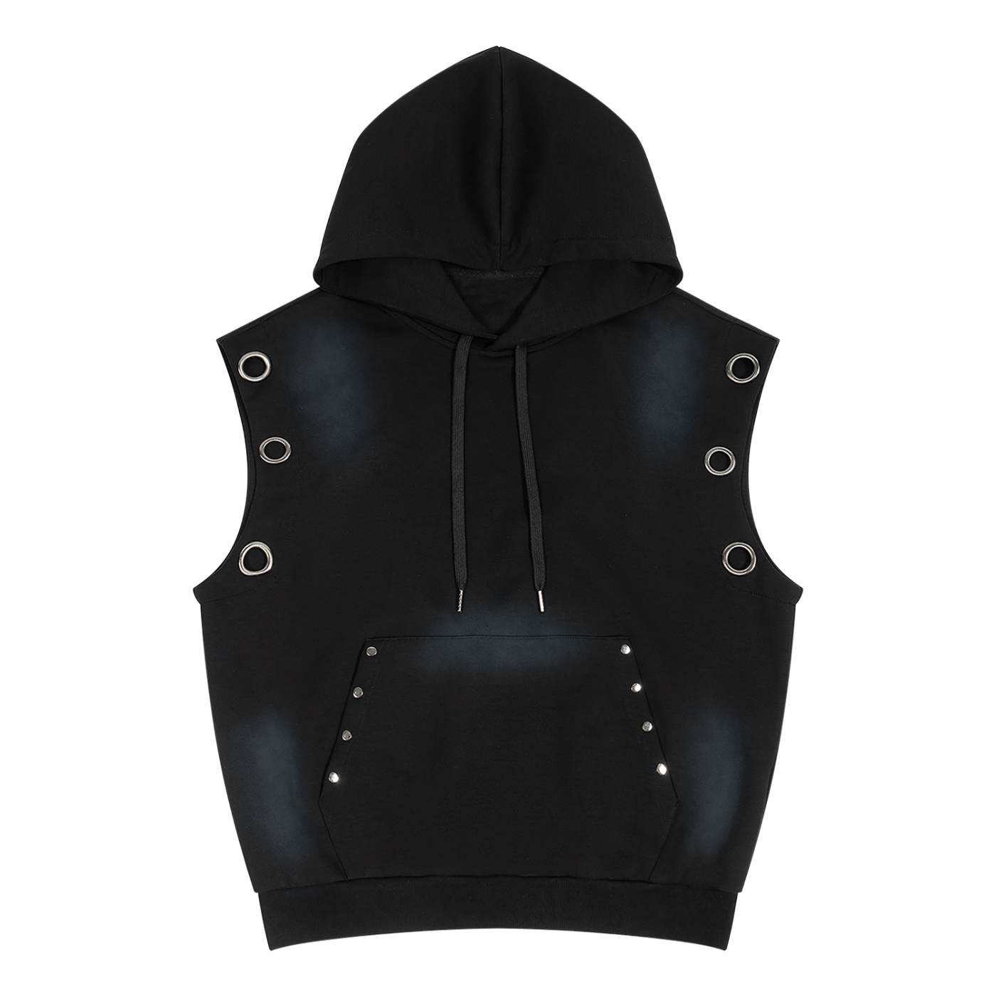 Unisex Vintage Wash Sun Fade Sleeveless Hoodie