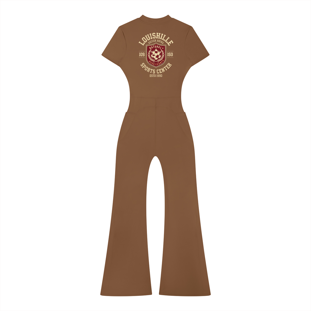 Women’s Tight Flared Leg Quarter-Zip Jumpsuit