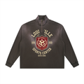 Sun Fade Raw Edge Quarter-Zip Sweatshirt