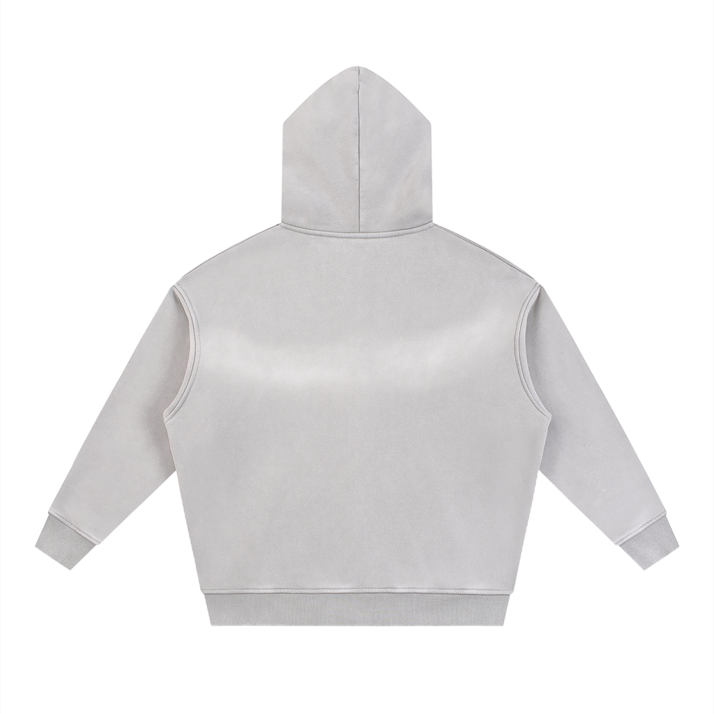 Sunfade Two-way Zipper Boxy Fleece Hoodie