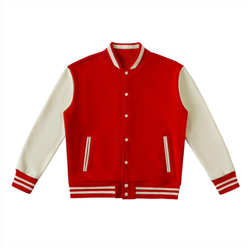 Two-Tone Fleeced Varsity Jacket