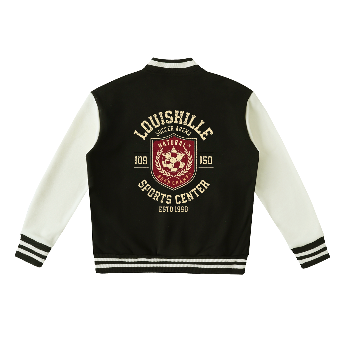 Two-Tone Fleeced Varsity Jacket