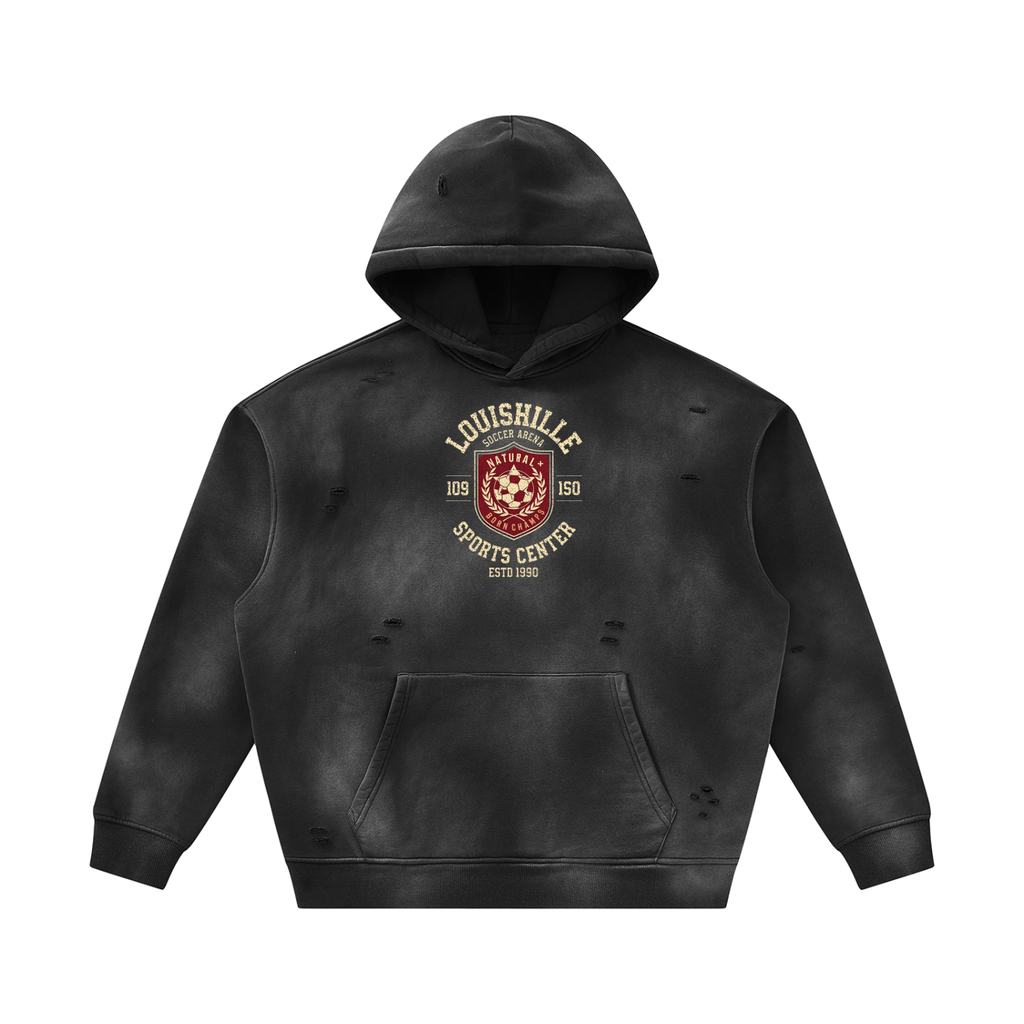 Unisex Sunfade Frayed Fleece Hoodie