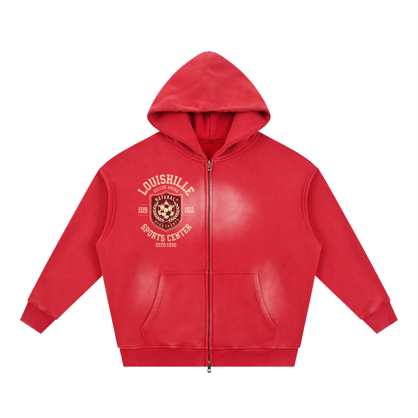 Sunfade Two-way Zipper Boxy Fleece Hoodie