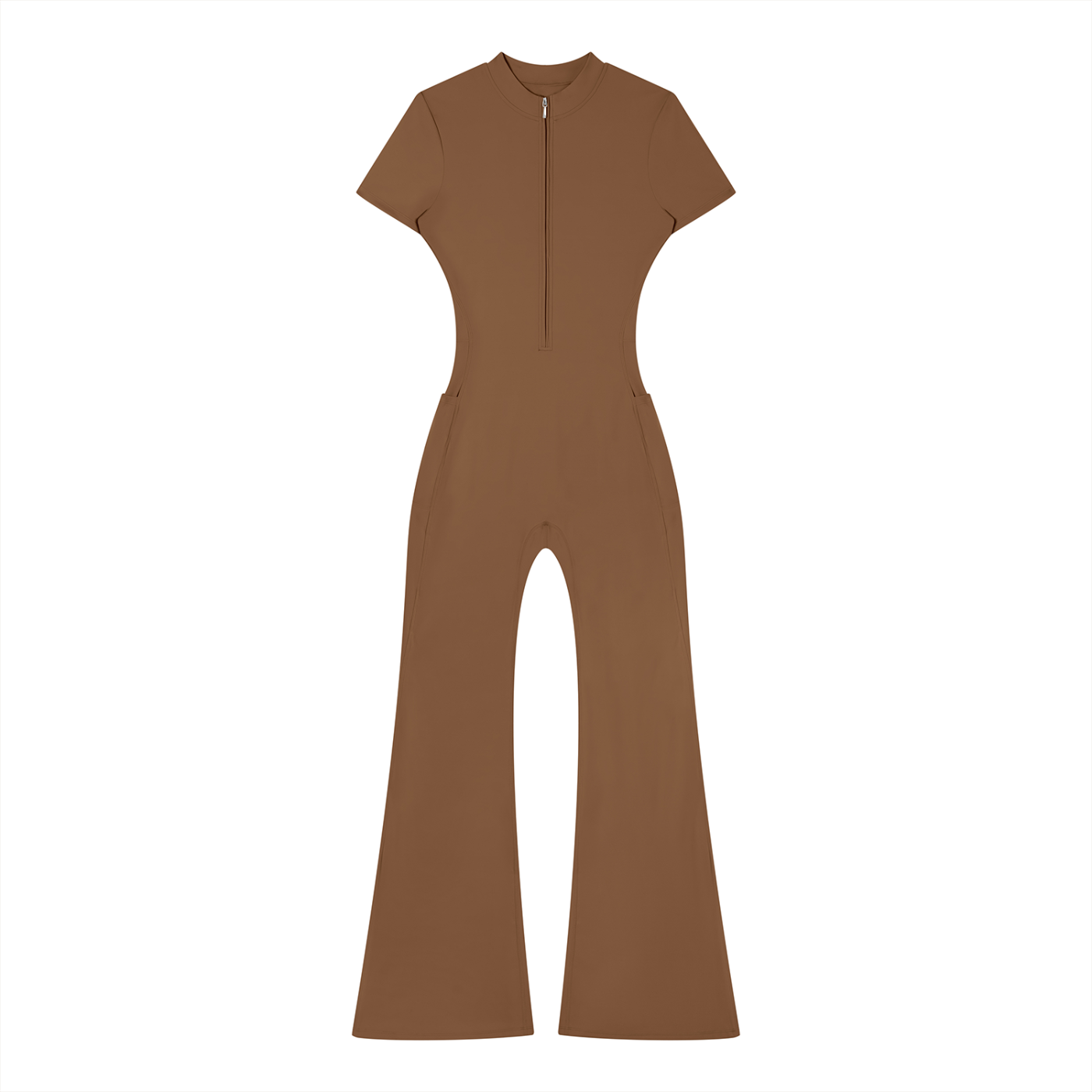 Women’s Tight Flared Leg Quarter-Zip Jumpsuit