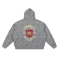 Unisex Leopard Print Waffle Full Zip Hoodie