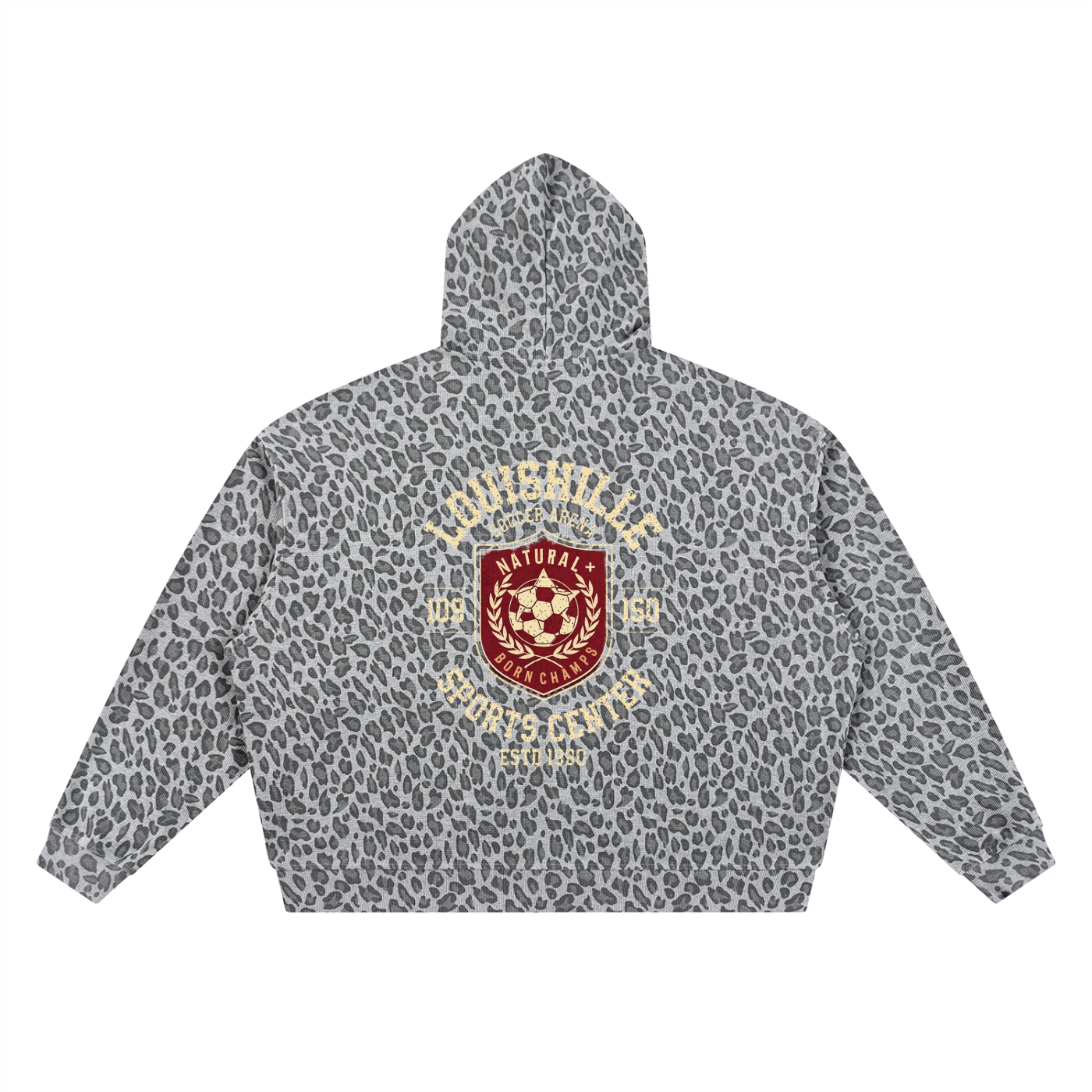 Unisex Leopard Print Waffle Full Zip Hoodie
