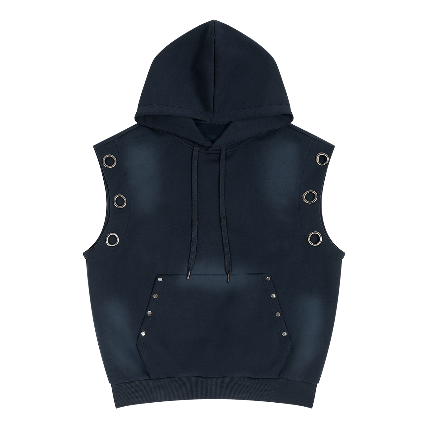 Unisex Vintage Wash Sun Fade Sleeveless Hoodie
