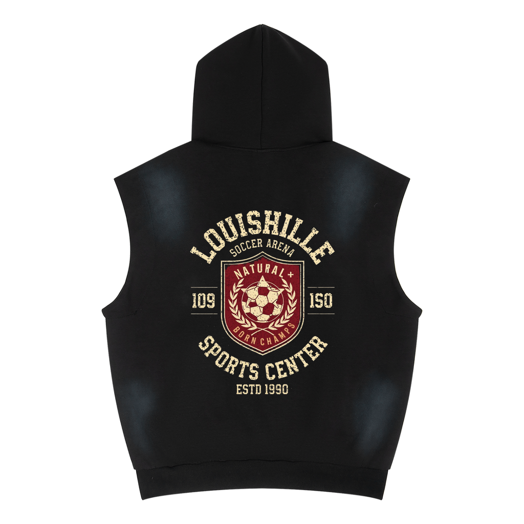 Unisex Vintage Wash Sun Fade Sleeveless Hoodie