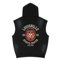 Unisex Vintage Wash Sun Fade Sleeveless Hoodie