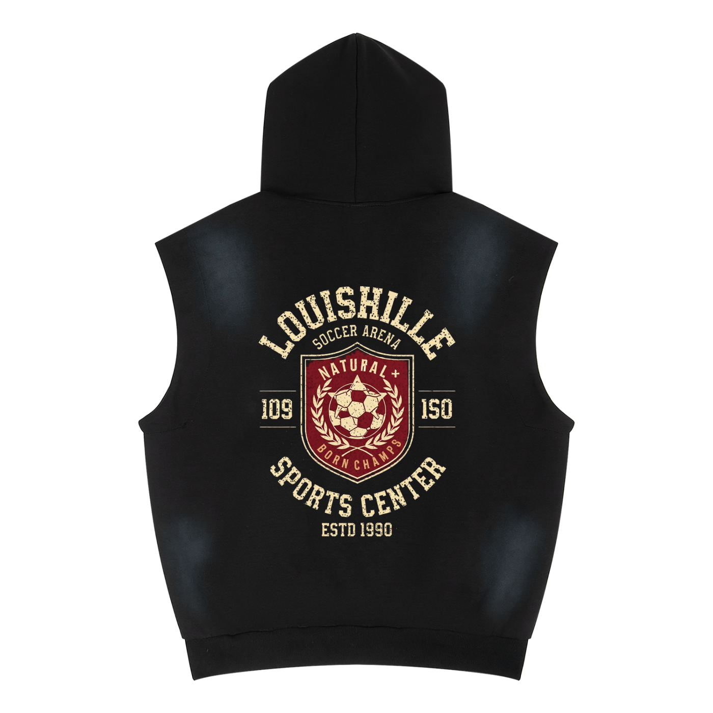 Unisex Vintage Wash Sun Fade Sleeveless Hoodie