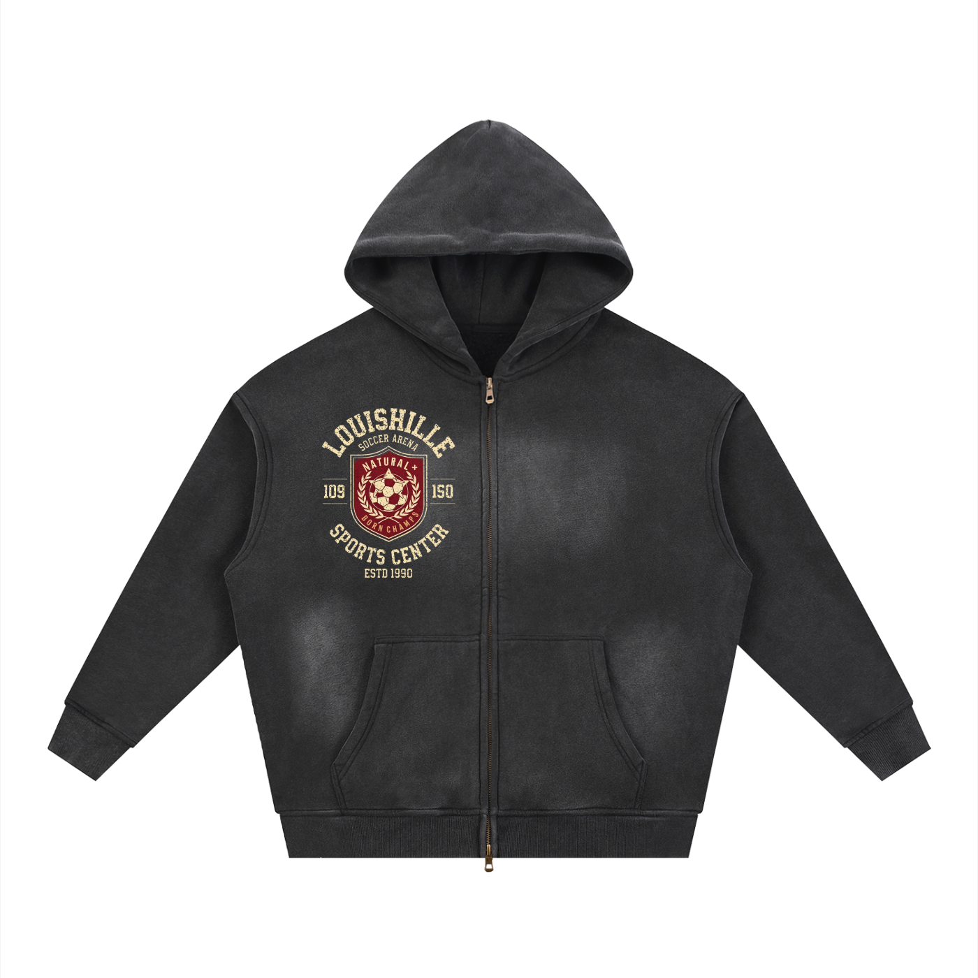 Sunfade Two-way Zipper Boxy Fleece Hoodie